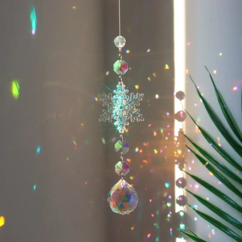 Colorful Snowflake Crystal Sun Catcher tag1