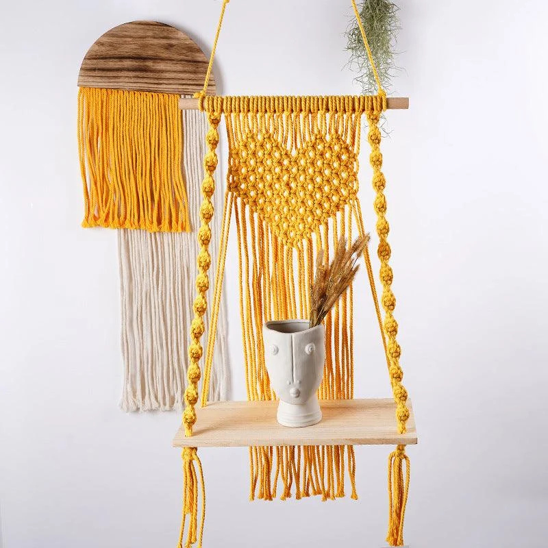 Colorful Woven Macramé Hanging Shelf -  - #tag1#