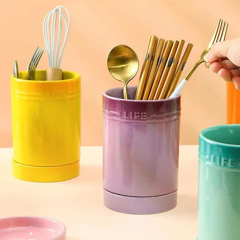 Coloured Ceramic Kitchen Utensil Organiser -  - #tag1#