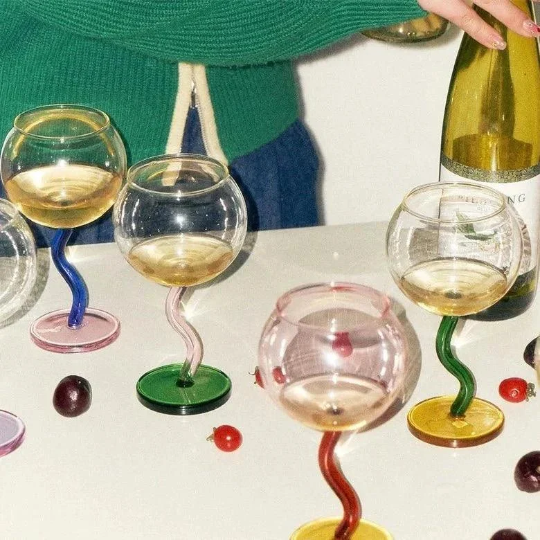 Coloured Twisted Stem Glass -  - #tag1#