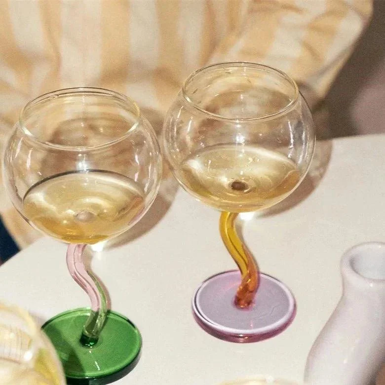 Coloured Twisted Stem Glass -  - #tag1#