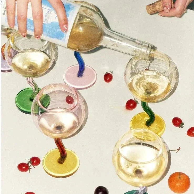 Coloured Twisted Stem Glass -  - #tag1#