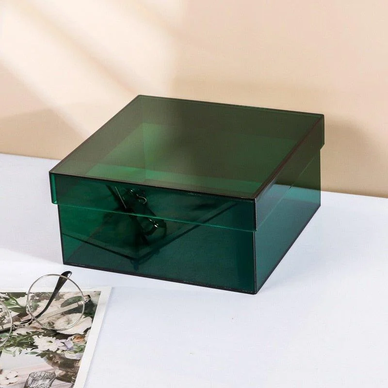 Colourful Acrylic Storage Organiser Box With Lid -  - #tag1#