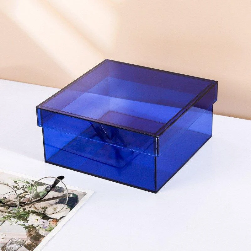 Colourful Acrylic Storage Organiser Box With Lid -  - #tag1#
