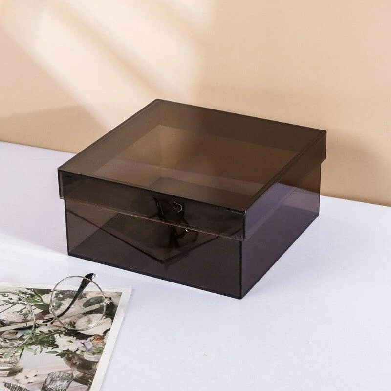 Colourful Acrylic Storage Organiser Box With Lid -  - #tag1#