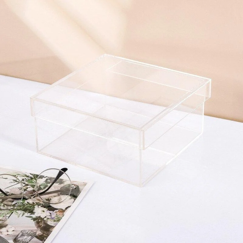Colourful Acrylic Storage Organiser Box With Lid -  - #tag1#