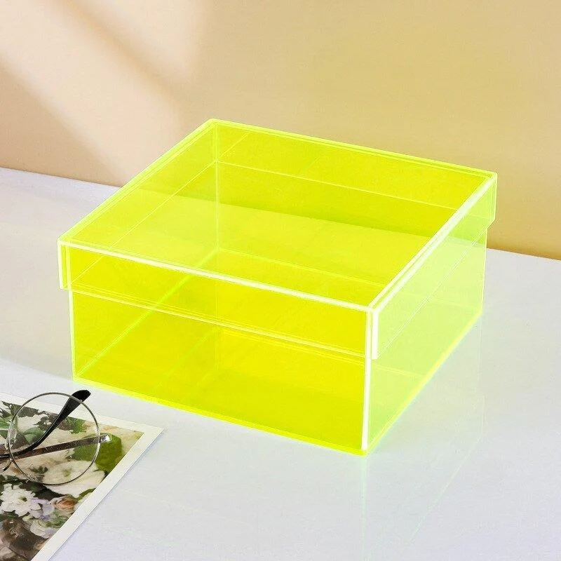 Colourful Acrylic Storage Organiser Box With Lid -  - #tag1#