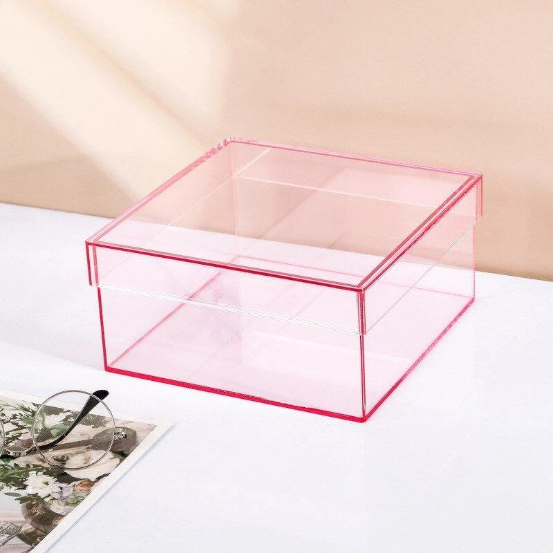 Colourful Acrylic Storage Organiser Box With Lid -  - #tag1#