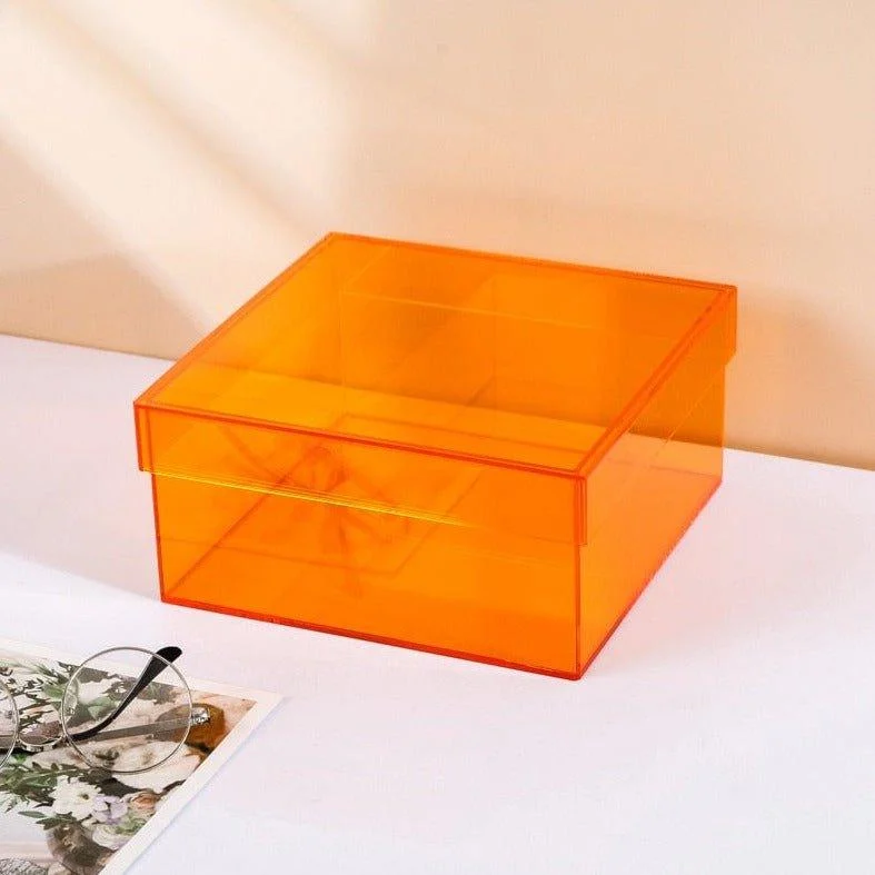 Colourful Acrylic Storage Organiser Box With Lid -  - #tag1#