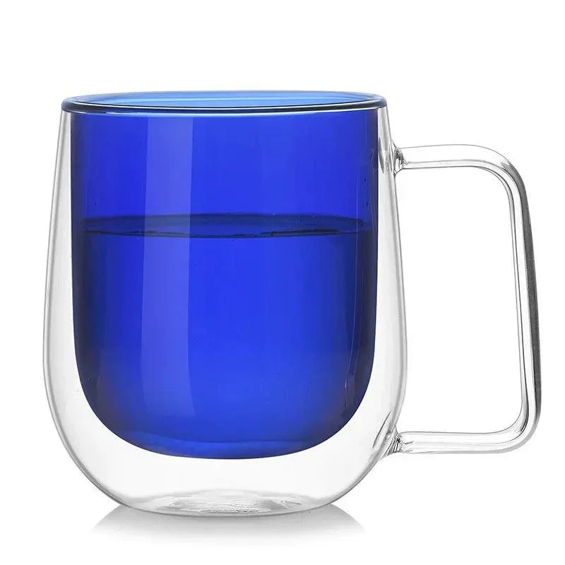 Colourful Double Walled Transparent Coffee Mug -  - #tag1#