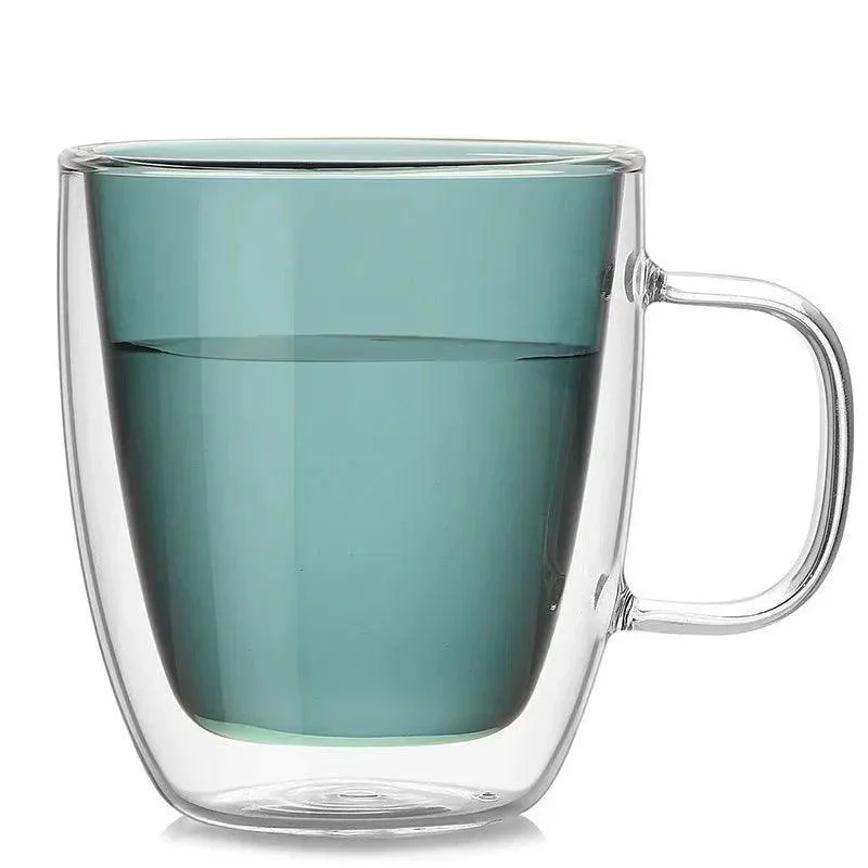 Colourful Double Walled Transparent Coffee Mug -  - #tag1#