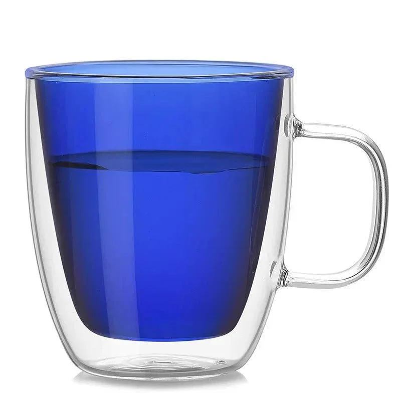 Colourful Double Walled Transparent Coffee Mug -  - #tag1#