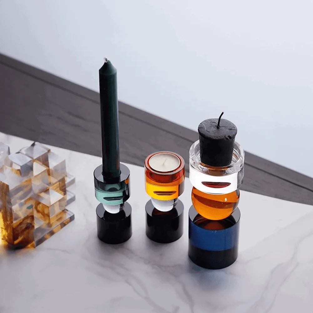 Colourful Geometric Crystal Candle Holder -  - #tag1#