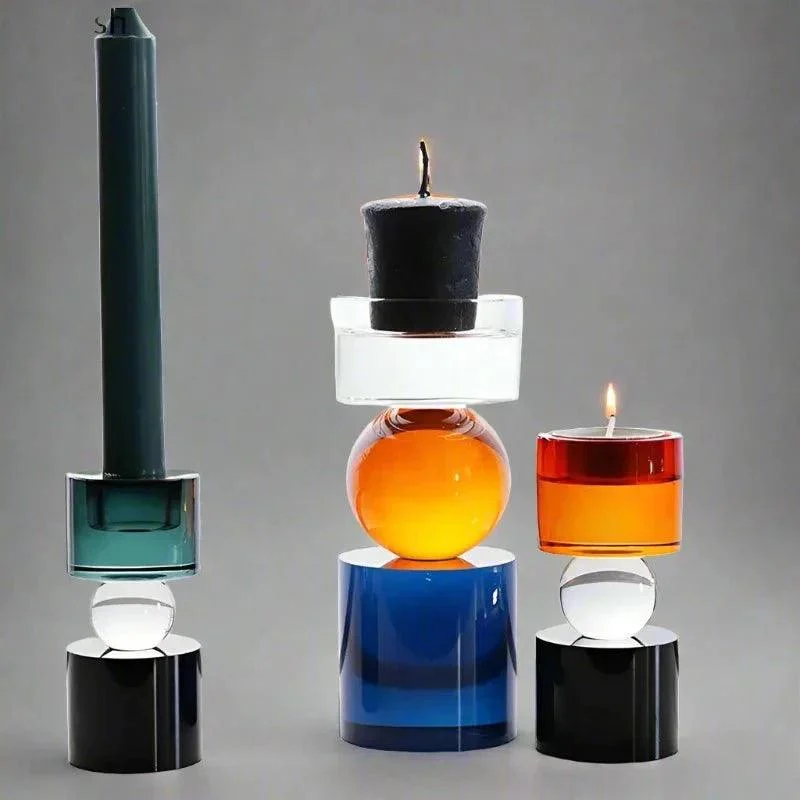 Colourful Geometric Crystal Candle Holder -  - #tag1#