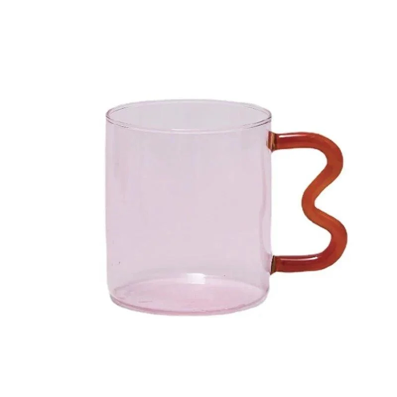 Colourful Glass Coffee Mug With Squiggle Handle -  - #tag1#