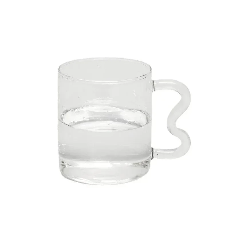 Colourful Glass Coffee Mug With Squiggle Handle -  - #tag1#