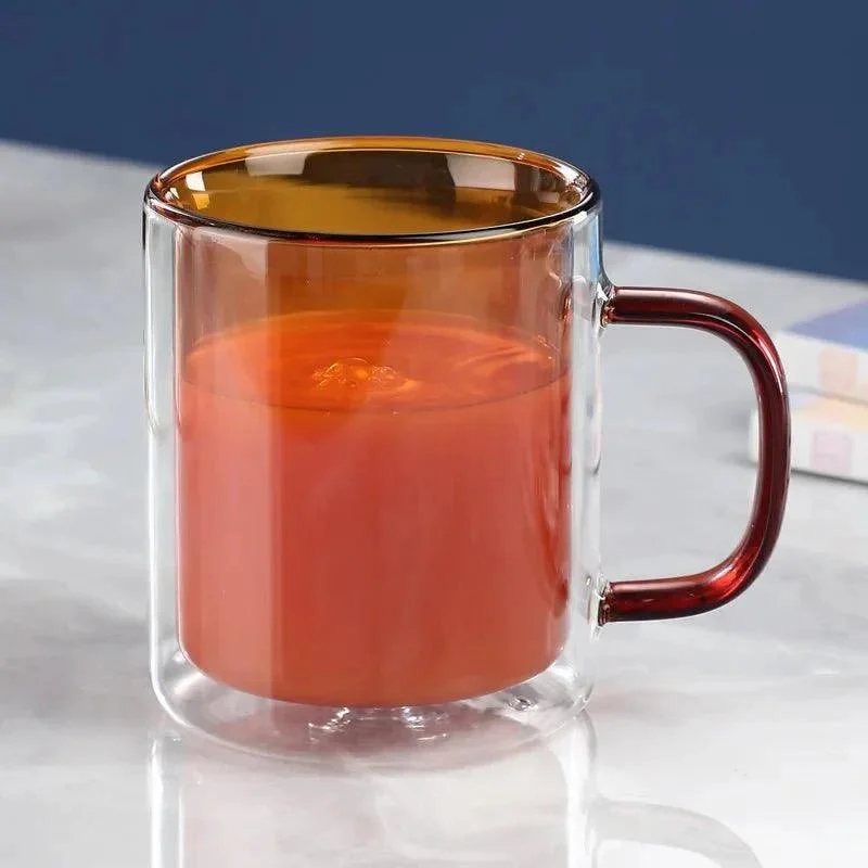 Colourful Glass Double Walled Coffee Mug -  - #tag1#