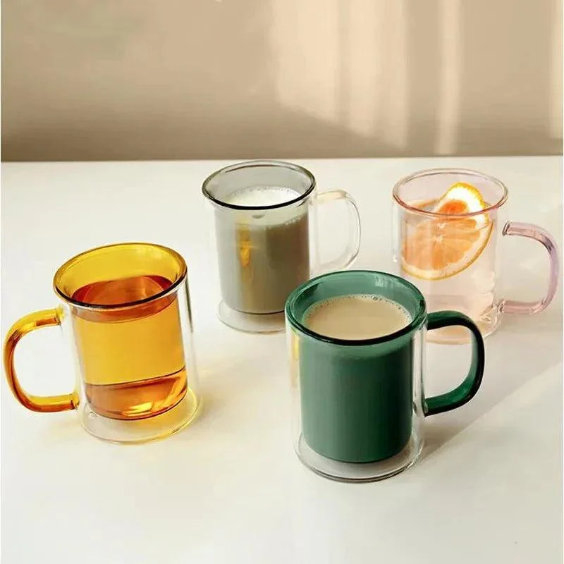 Colourful Glass Double Walled Coffee Mug -  - #tag1#