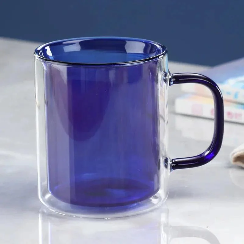 Colourful Glass Double Walled Coffee Mug -  - #tag1#