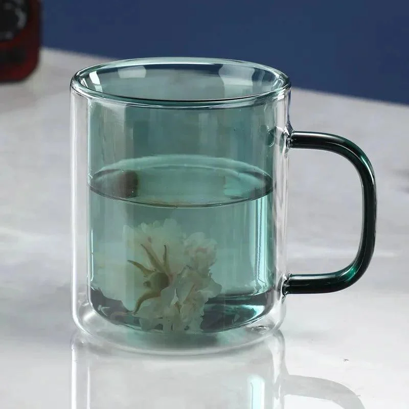 Colourful Glass Double Walled Coffee Mug -  - #tag1#
