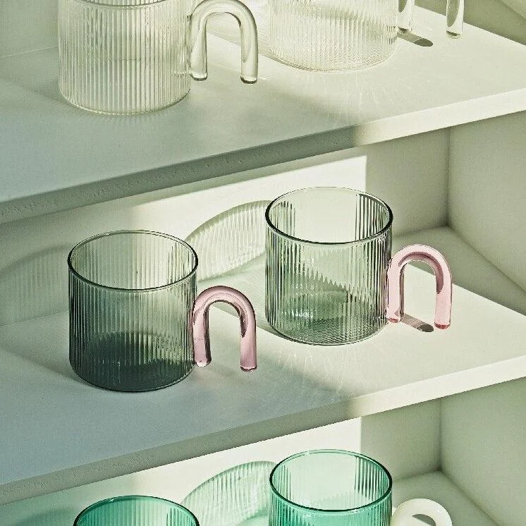Colourful Handle Ripple Pattern Coffee Cup -  - #tag1#