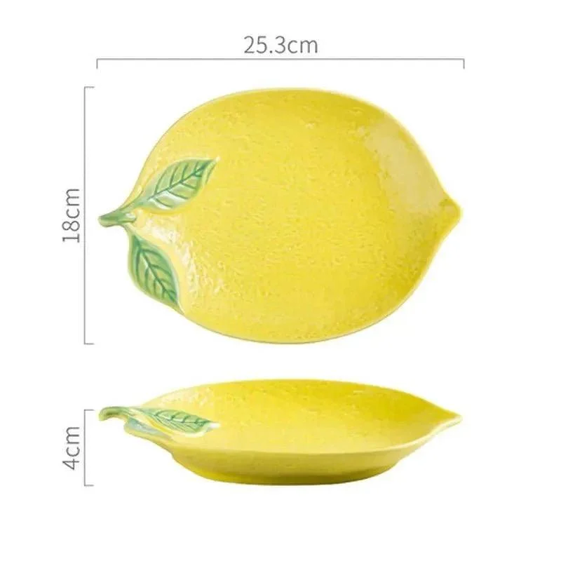 Colourful Lemon Shaped Plate And Bowl Tableware Set -  - #tag1#