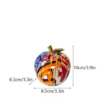 Colourful Resin Graffiti Apple Ornament tag1