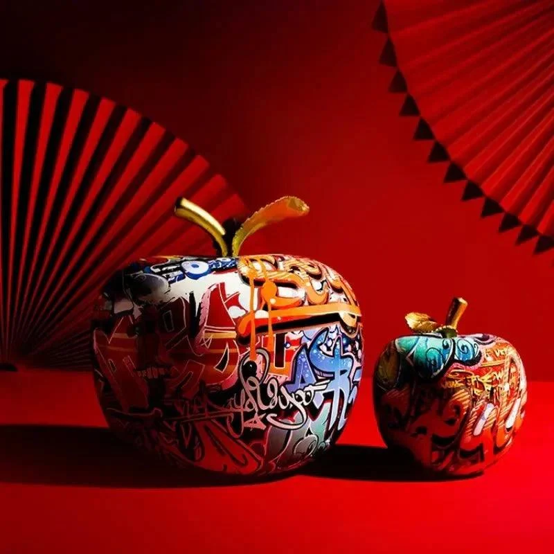 Colourful Resin Graffiti Apple Ornament -  - #tag1#