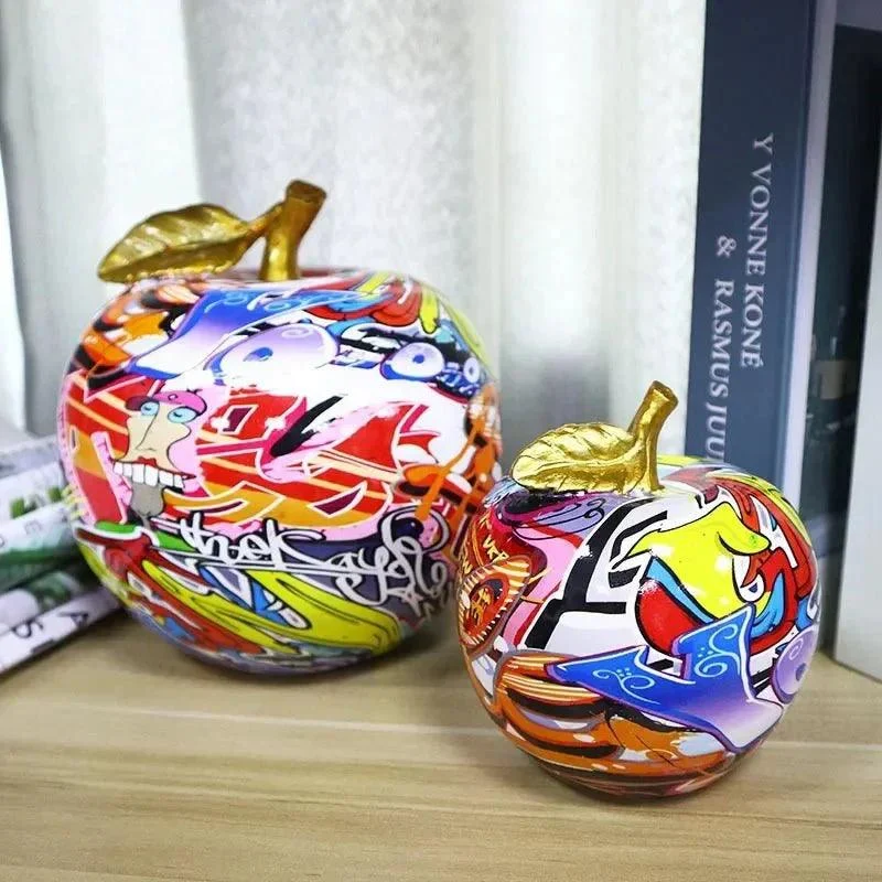 Colourful Resin Graffiti Apple Ornament -  - #tag1#