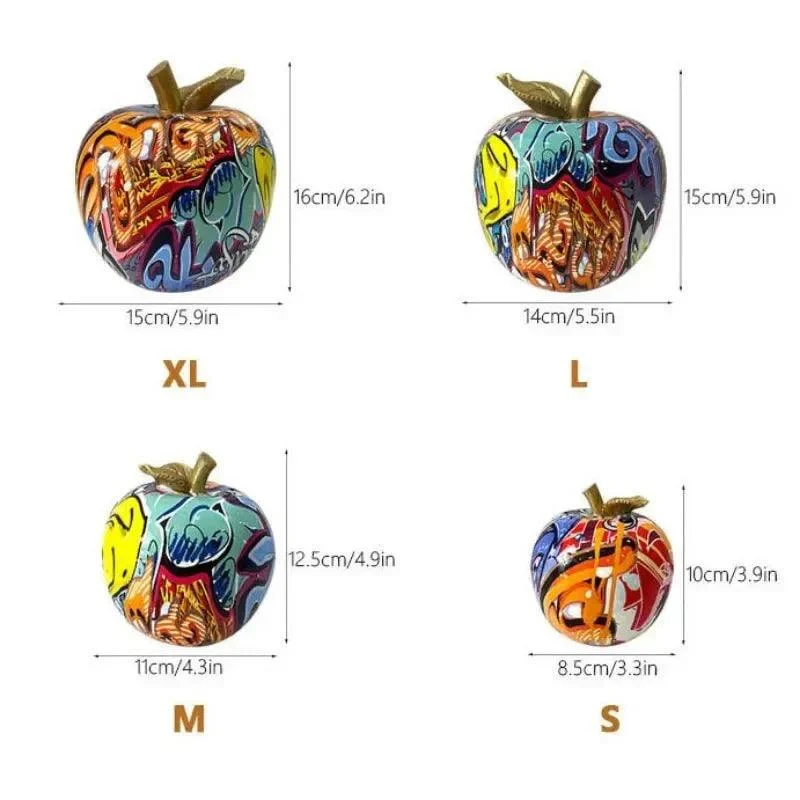 Colourful Resin Graffiti Apple Ornament -  - #tag1#