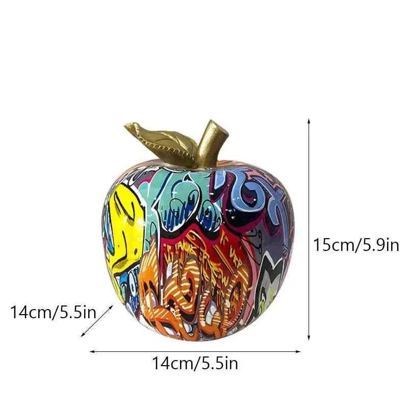 Colourful Resin Graffiti Apple Ornament -  - #tag1#