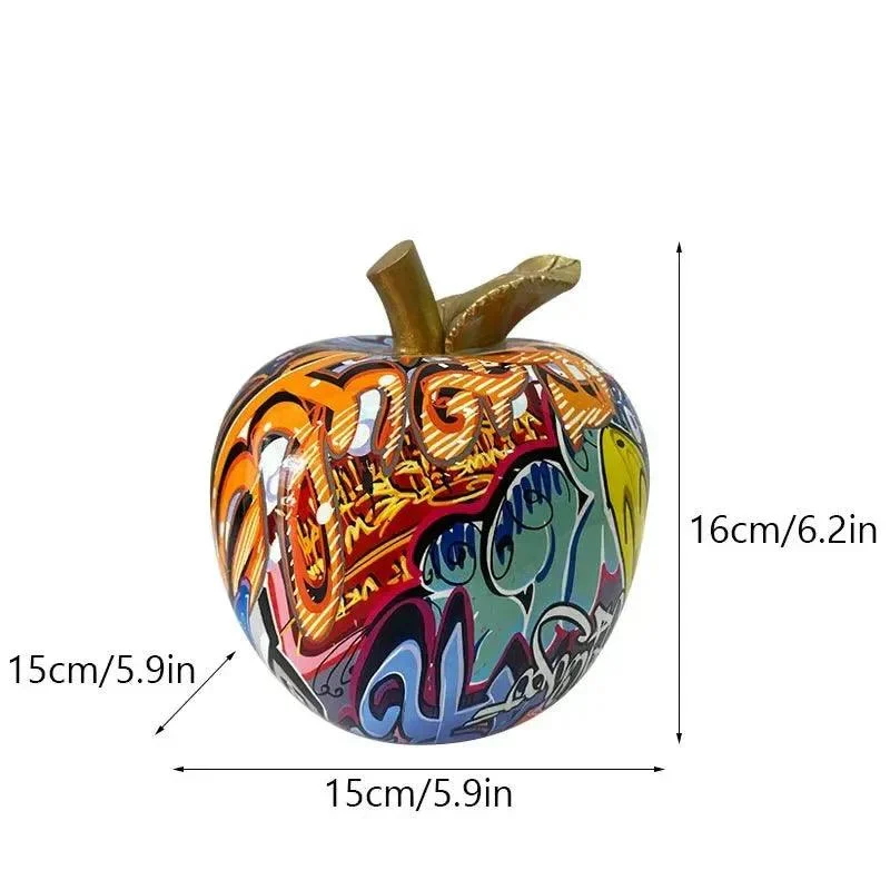 Colourful Resin Graffiti Apple Ornament -  - #tag1#