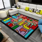 Colourful Retro Abstract Style Rug tag1