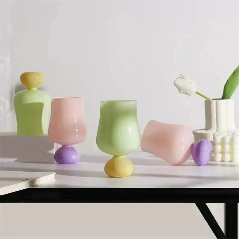 Colourful Retro Style Tulip Flower Glass Mug -  - #tag1#