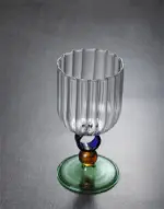 Colourful Ribbed Ring Stemmed Glass tag1