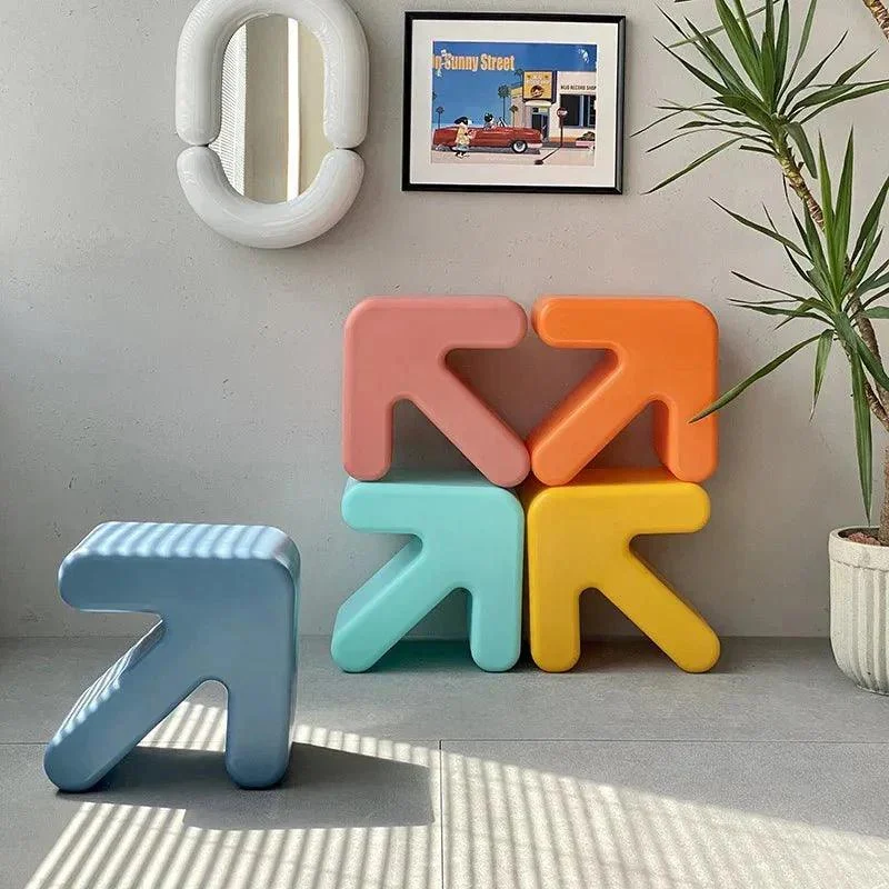 Colourful Thickened Plastic Arrow Shape Stool -  - #tag1#