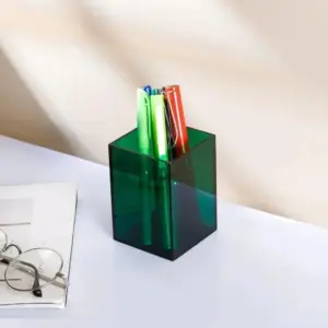 Colourful Transparent Desk Pen Holder