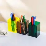 Colourful Transparent Desk Pen Holder tag1