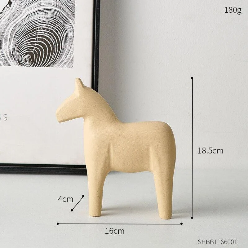 Colourful Wooden Horse Statue Home Decor -