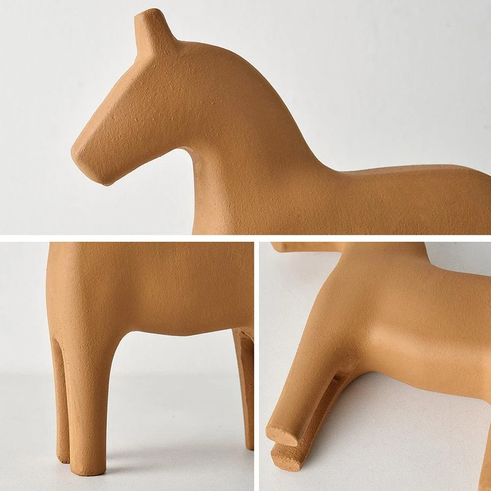 Colourful Wooden Horse Statue Home Decor -