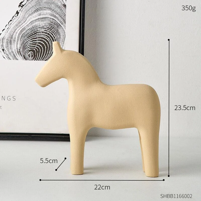 Colourful Wooden Horse Statue Home Decor -