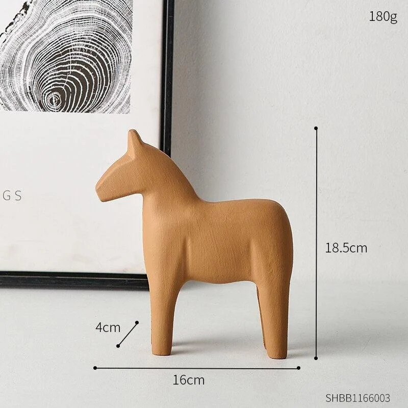 Colourful Wooden Horse Statue Home Decor -