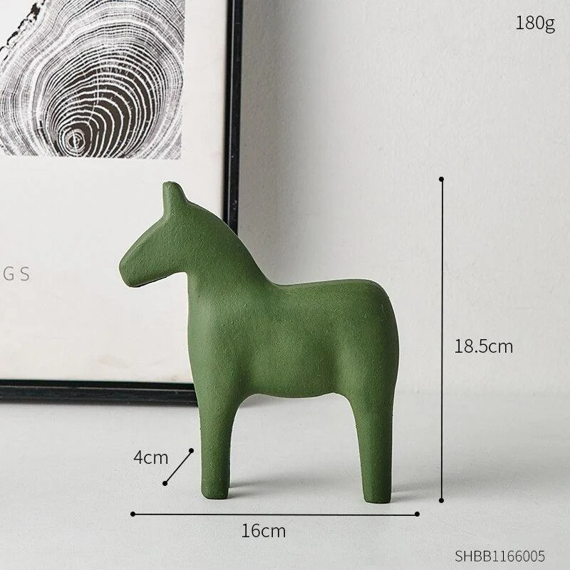 Colourful Wooden Horse Statue Home Decor -