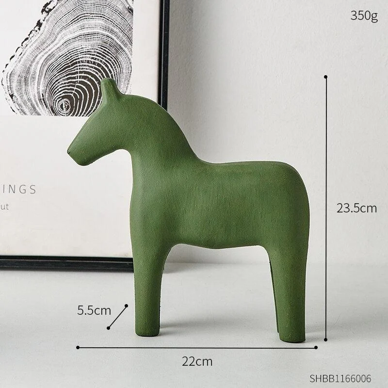 Colourful Wooden Horse Statue Home Decor -