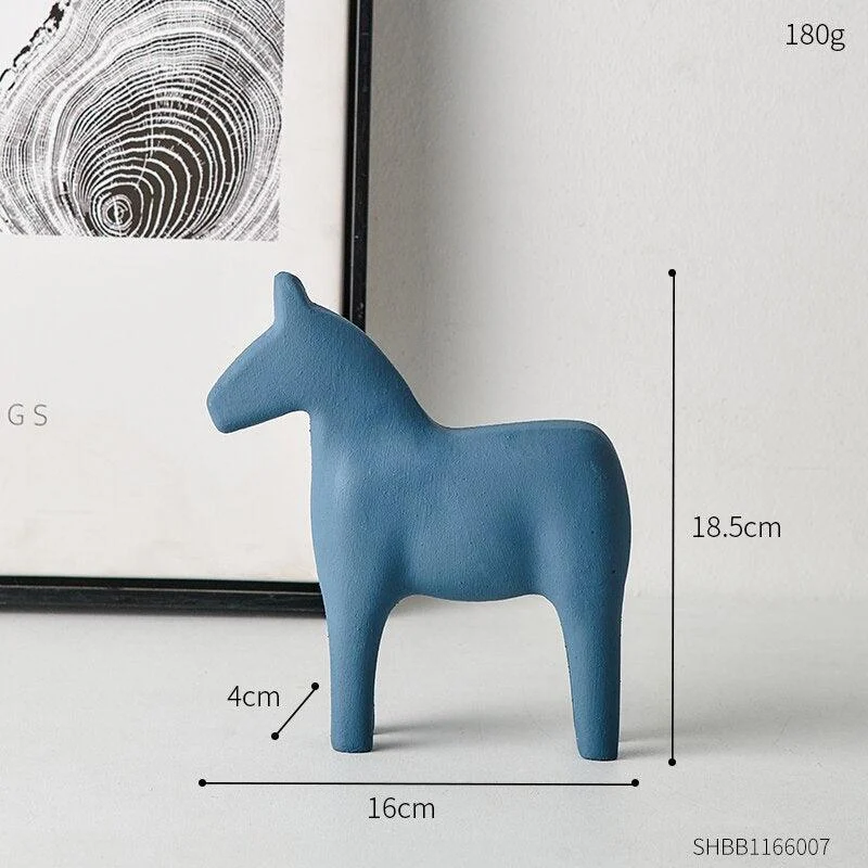 Colourful Wooden Horse Statue Home Decor -