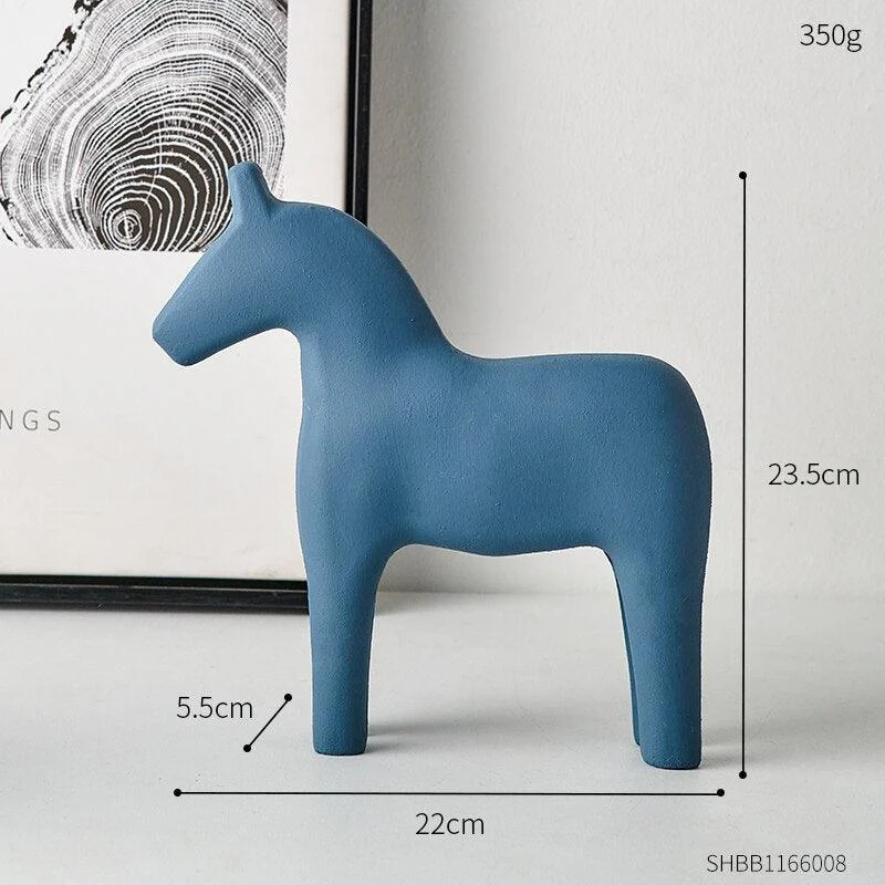 Colourful Wooden Horse Statue Home Decor -