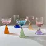 Colrful Cone Cocktail Glass
