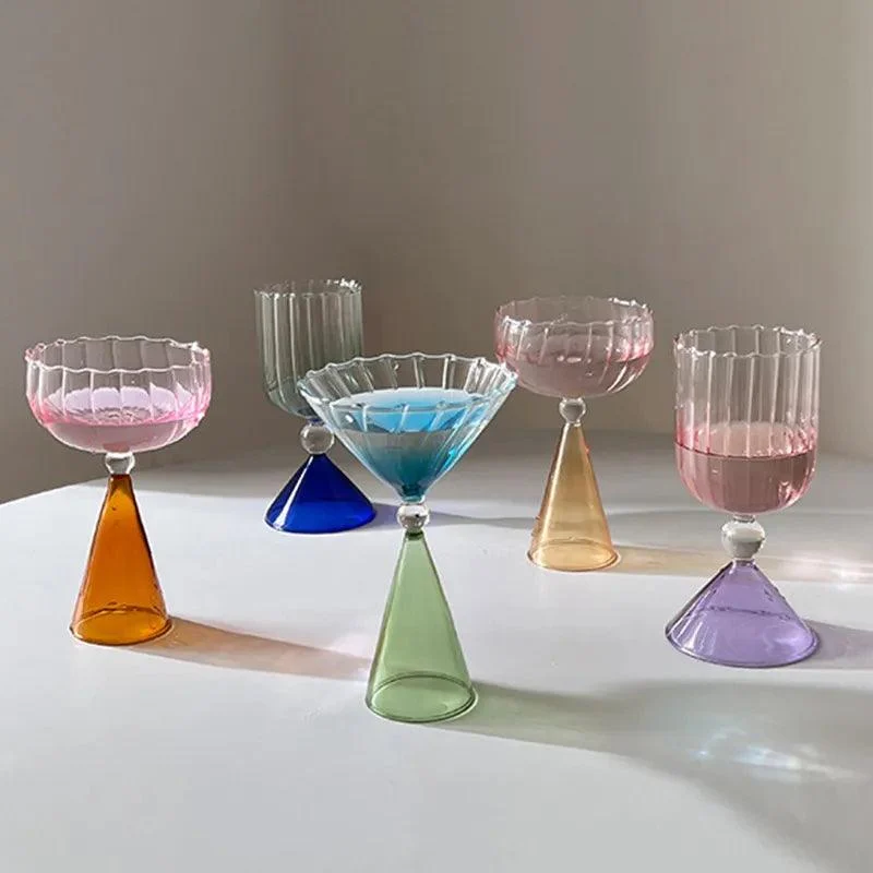 Colrful Cone Cocktail Glass -