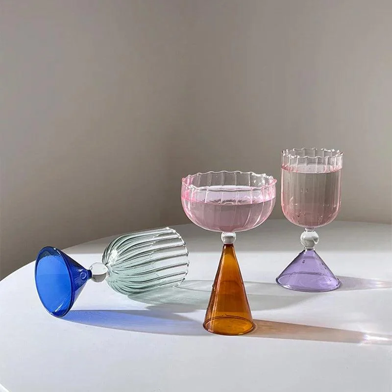 Colrful Cone Cocktail Glass -