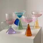 Colrful Cone Cocktail Glass